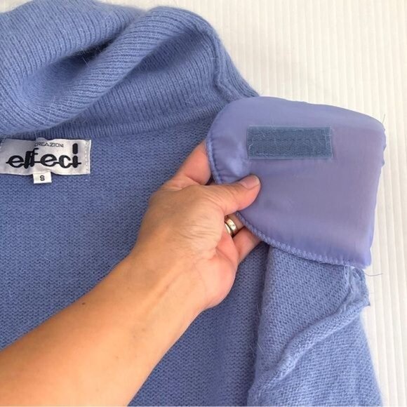 EFFECI Creazioni Angora & wool Oversized high turtle neck blue Sweater Small - Picture 5 of 9